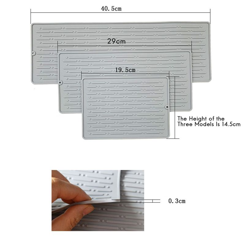 Silicone Square Dish Drying Mat Drain Pad Water Filter Table Pmat Kitchen Heat Resistant Protection Durable A