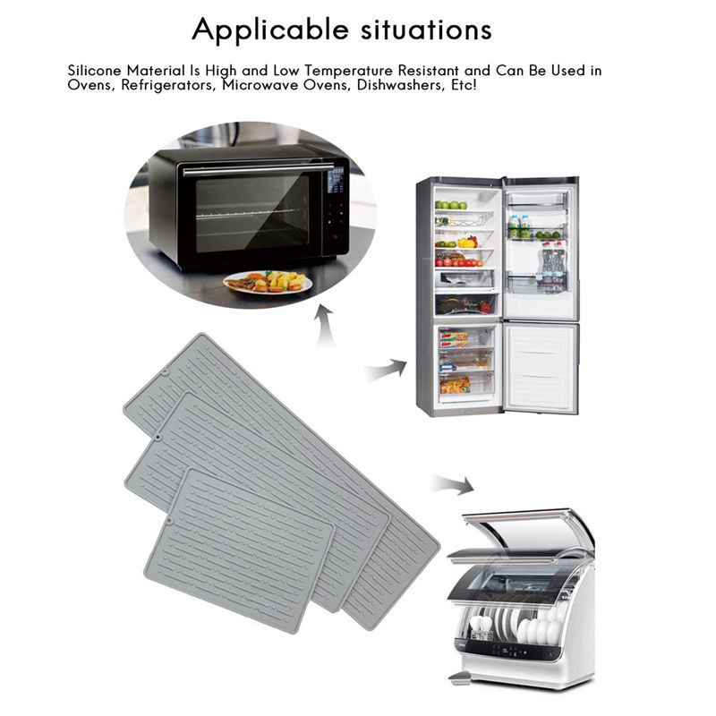 Silicone Square Dish Drying Mat Drain Pad Water Filter Table Pmat Kitchen Heat Resistant Protection Durable A