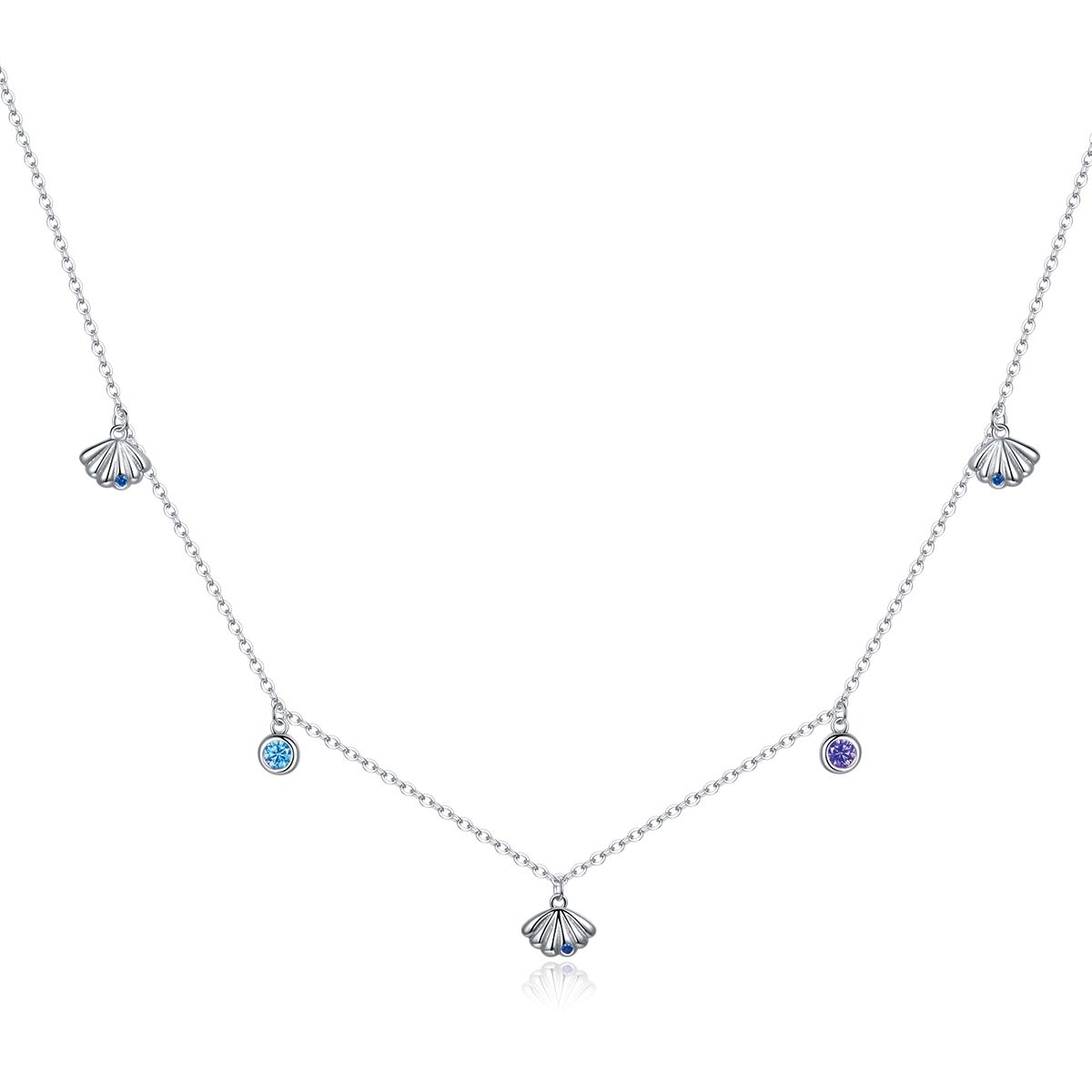 S925 Sterling Silver Simple Love Of Seashells Women Nacklace Jewelry