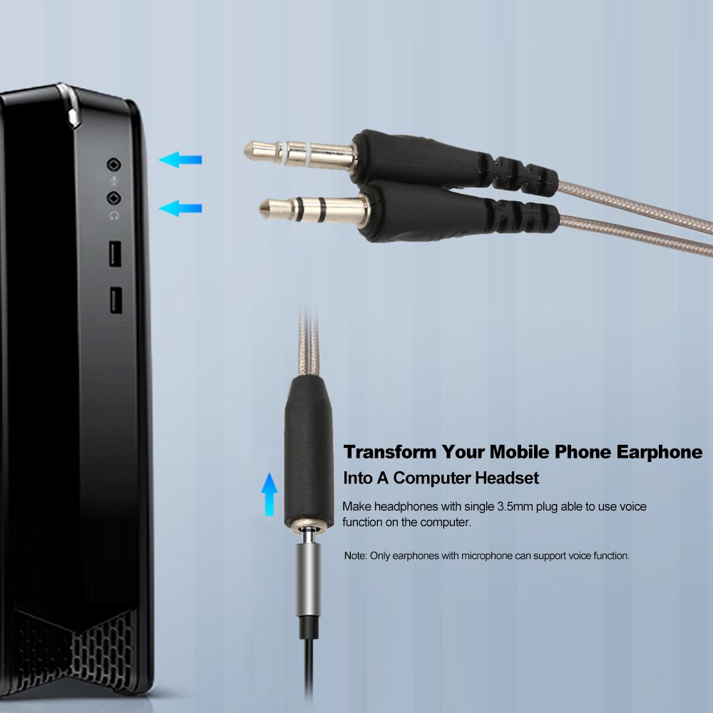 3.5mm Audio Y Splitter Cable 1 Female To 2 Male Converter