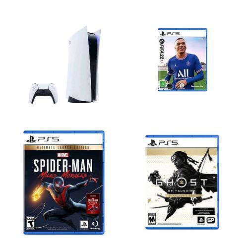 PS5 + FIFA22 + SPIDERMAN + GHOST