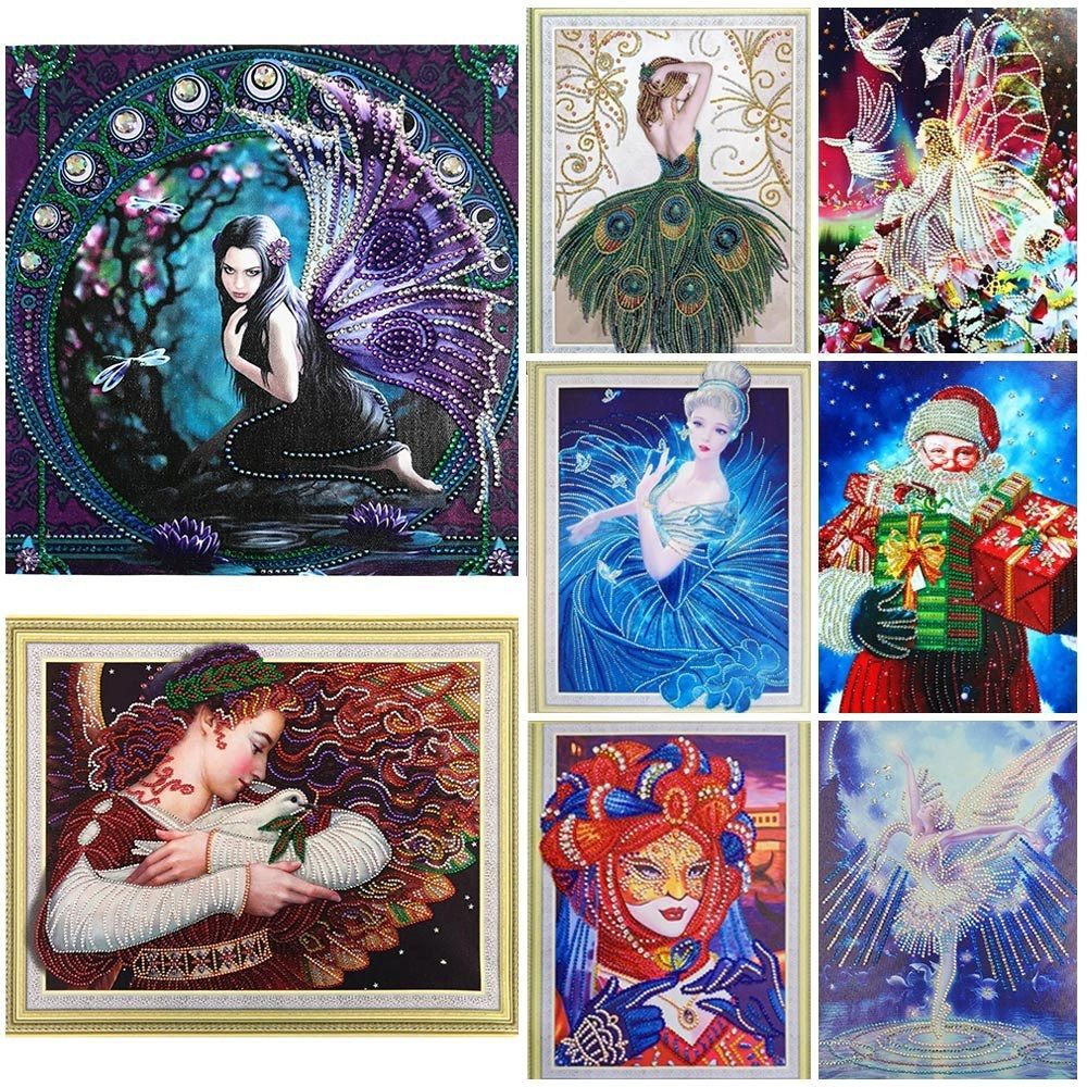 5D Shaped Diamond Painting Character Beauty Santa Claus