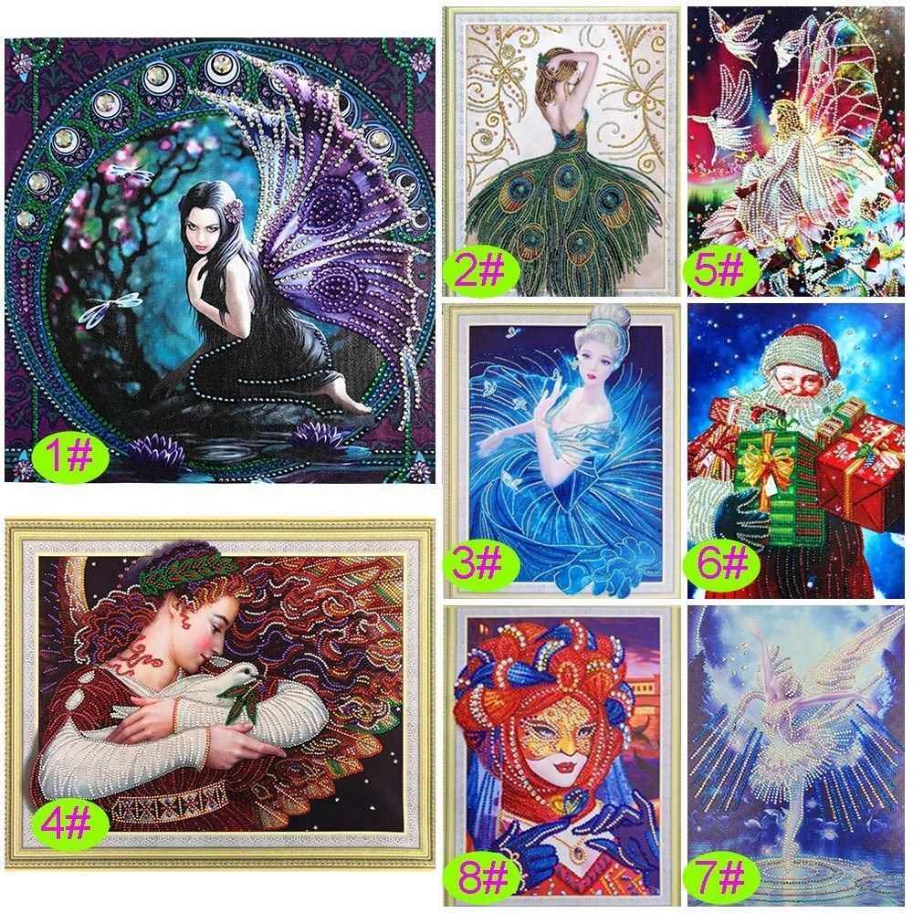 5D Shaped Diamond Painting Character Beauty Santa Claus