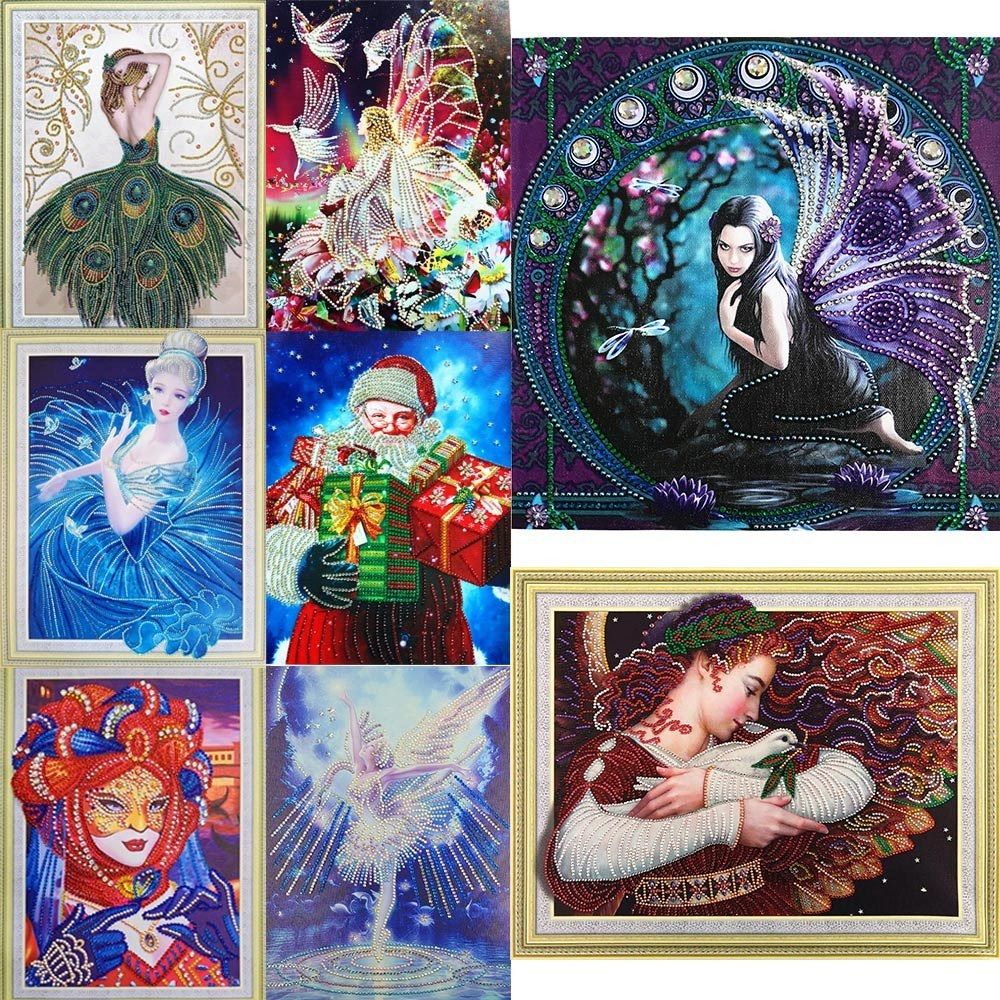 5D Shaped Diamond Painting Character Beauty Santa Claus