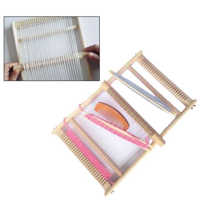Traditional Wood Weaving Toys Children Weaving Loom Kit Knitting Frame