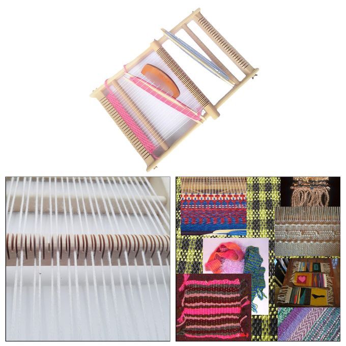 Traditional Wood Weaving Toys Children Weaving Loom Kit Knitting Frame