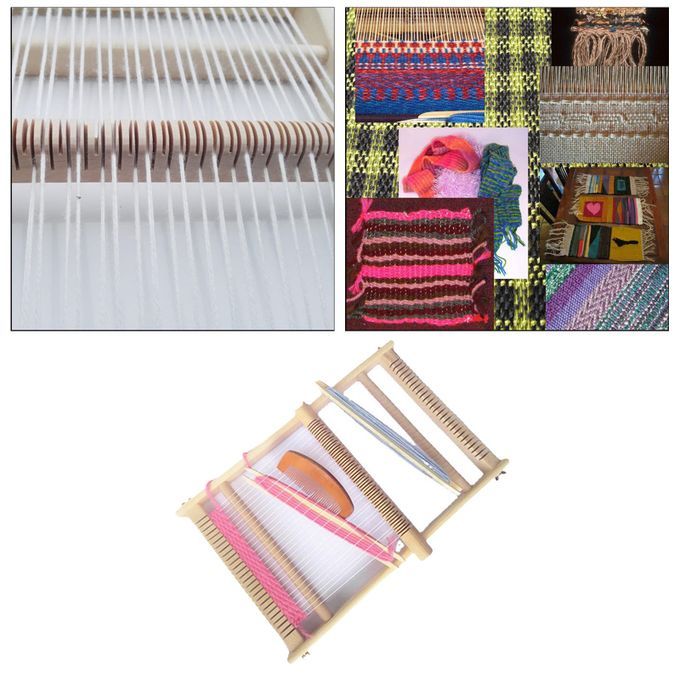Traditional Wood Weaving Toys Children Weaving Loom Kit Knitting Frame