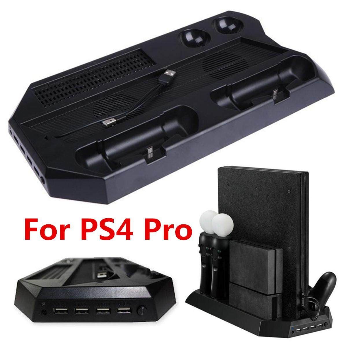 PS4 Pro PS VR Dual Cooling Station Vertical Stand With Controller Charging Dock
