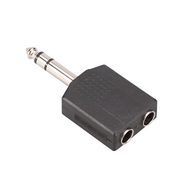 6.3mm 1/4" Y Splitter STEREO Plug Male To 2x6.35mm Jack Female Audio