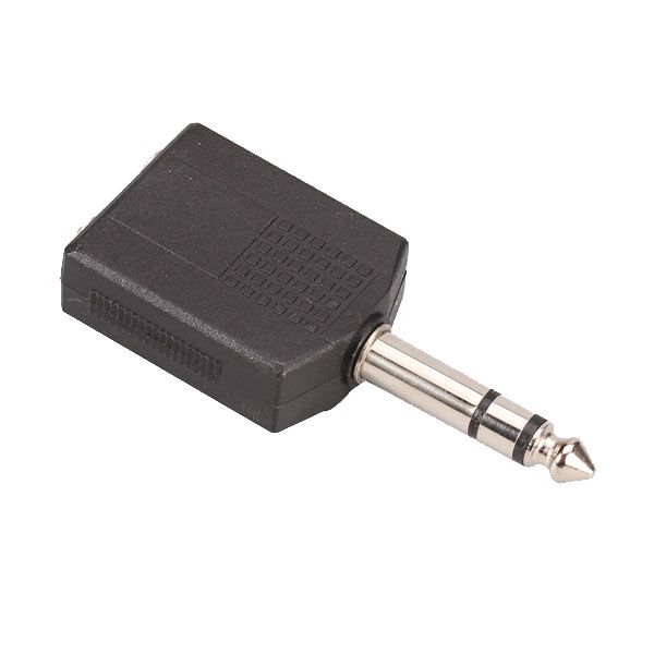 6.3mm 1/4" Y Splitter STEREO Plug Male To 2x6.35mm Jack Female Audio