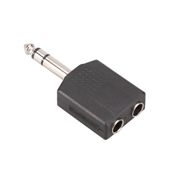 6.3mm 1/4" Y Splitter STEREO Plug Male To 2x6.35mm Jack Female Audio