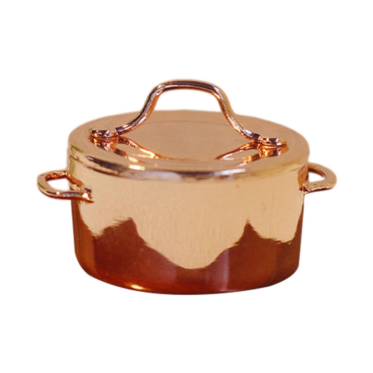 1 12 Dollhouse Miniature Soup Pot Set Realistic Cookware for Exquisite Rose Gold