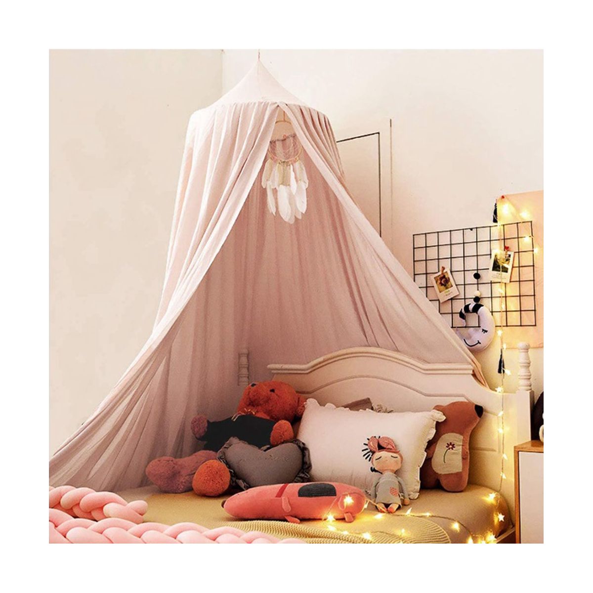 Bed Canopy -Pink Children's Mosquito Net Princess Round
