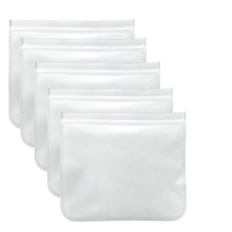 Food Storage Bags Silicone Food Storage Bags Transparent Ziplock Bags Reusable Stand Up Zipper Bag Closure Vacuum Storage Bags-12x21.5cm