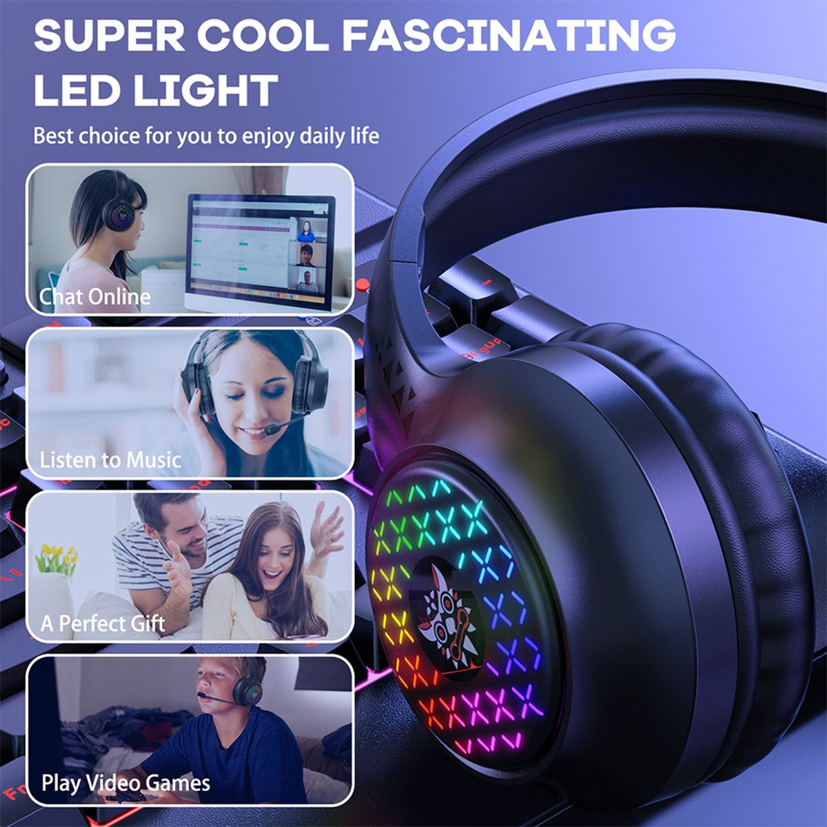 Wired Earpiece   3.5mm USB HiFi E-sports Headset Black