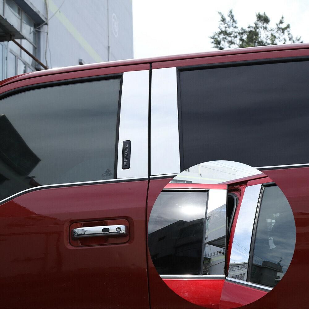 4Pcs Car Door Window Chrome Pillar Post Cover for 2015-2019 Ford F-150 Super/SuperCrew Cab Decoration Trim