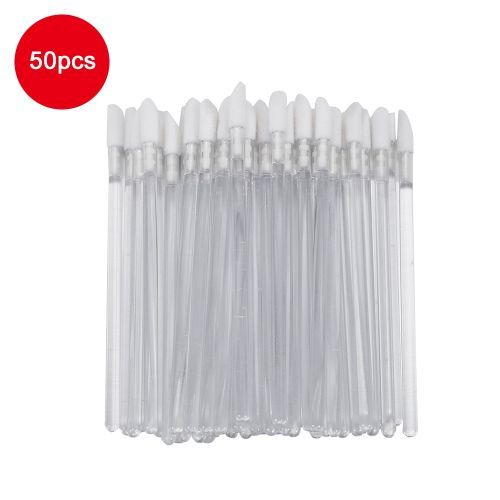 Disposable Women Makeup Lip Brush Lipstick Lipgloss Wands Eyeshadow Applicator Cosmetic Makeup Accessories Maquiagem 08 Clear 50pcs