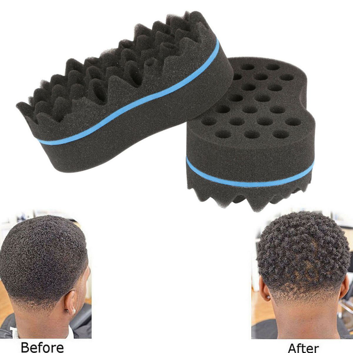 Wave Barber Hair Brush Sponge Tool Curls Coil Braids