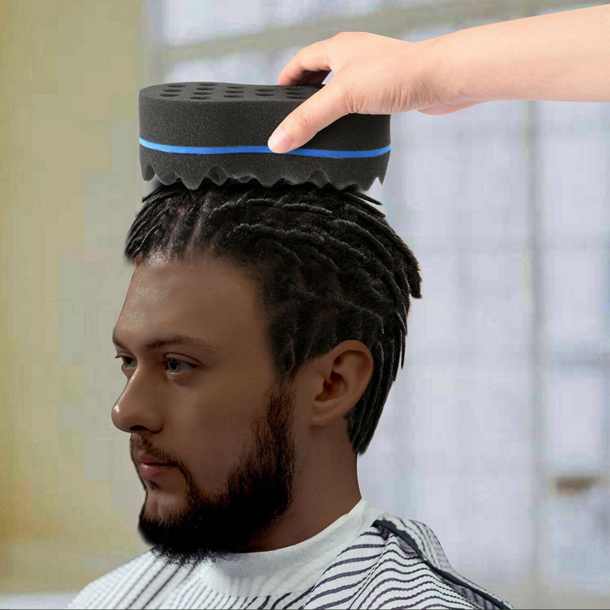 Wave Barber Hair Brush Sponge Tool Curls Coil Braids