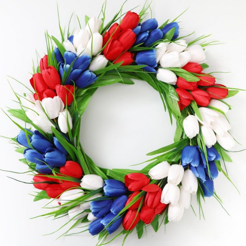 Pink Tulip Wreath Wedding Decoration Wall Hanging Wreath