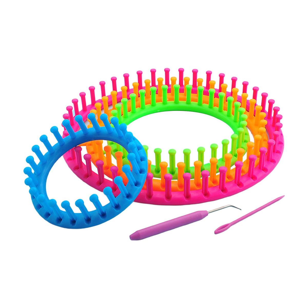 2 Set Round Knitting Loom Kit With  & Crochet Hook Lightweight