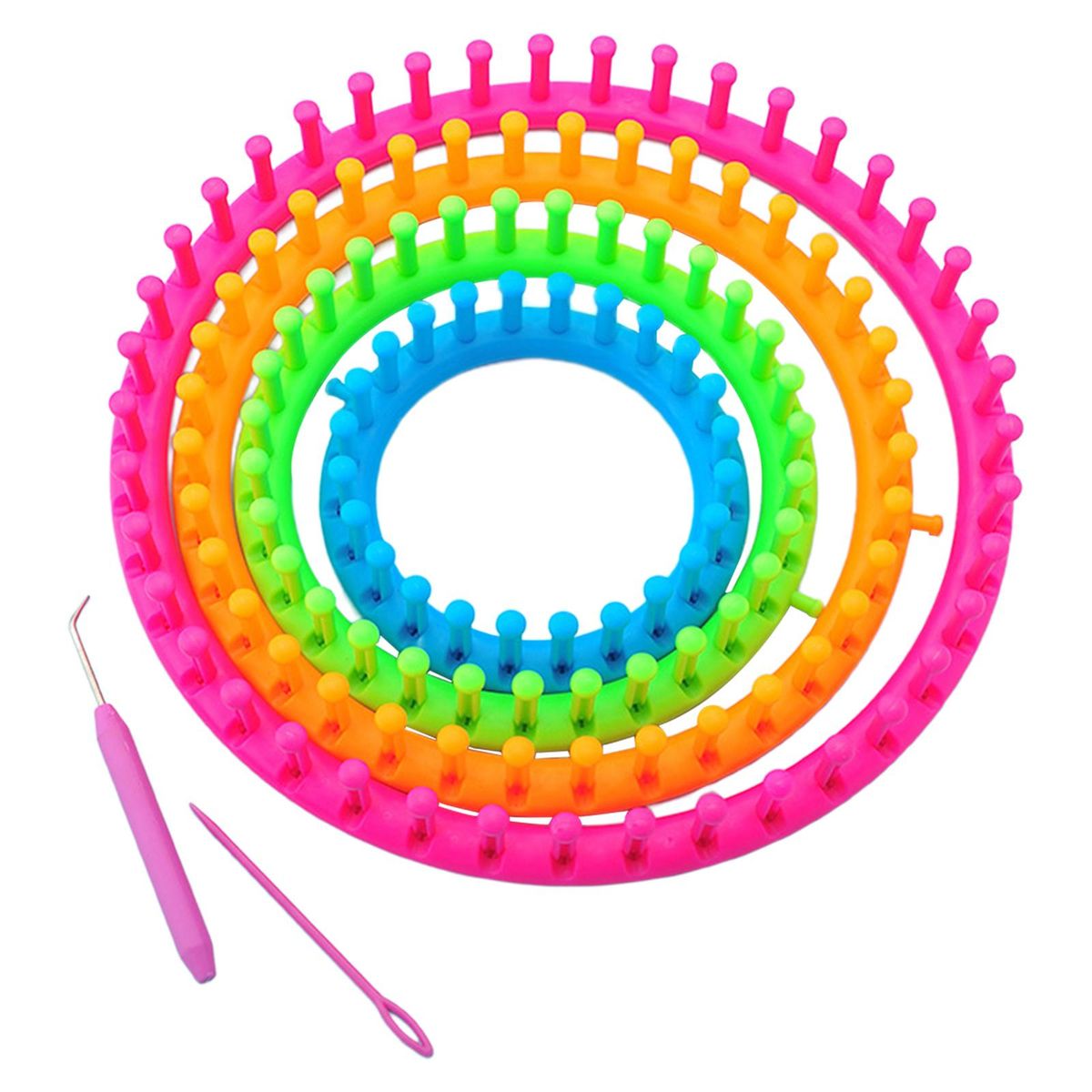 2 Set Round Knitting Loom Kit With  & Crochet Hook Lightweight