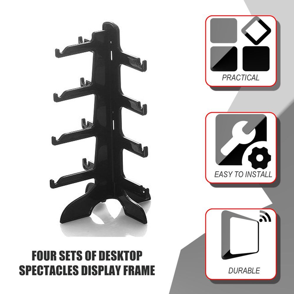 Eyeglasses Sunglasses Show Rack Holder Frame Display Stand Glasses Stent Black