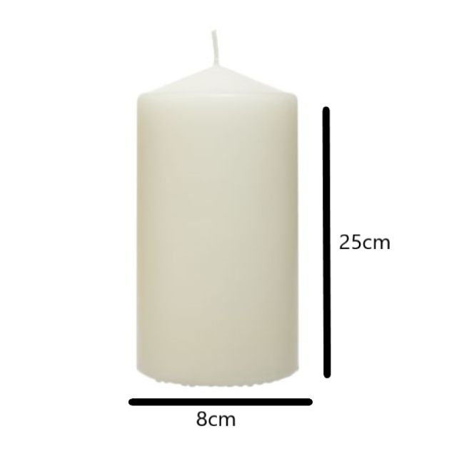 Pillar Alter Wax Candle Large, 25cm X 8cm