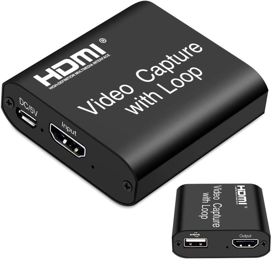 Video HDMI Capture Card With Loop Out, 4K HD 1080P 60FPS