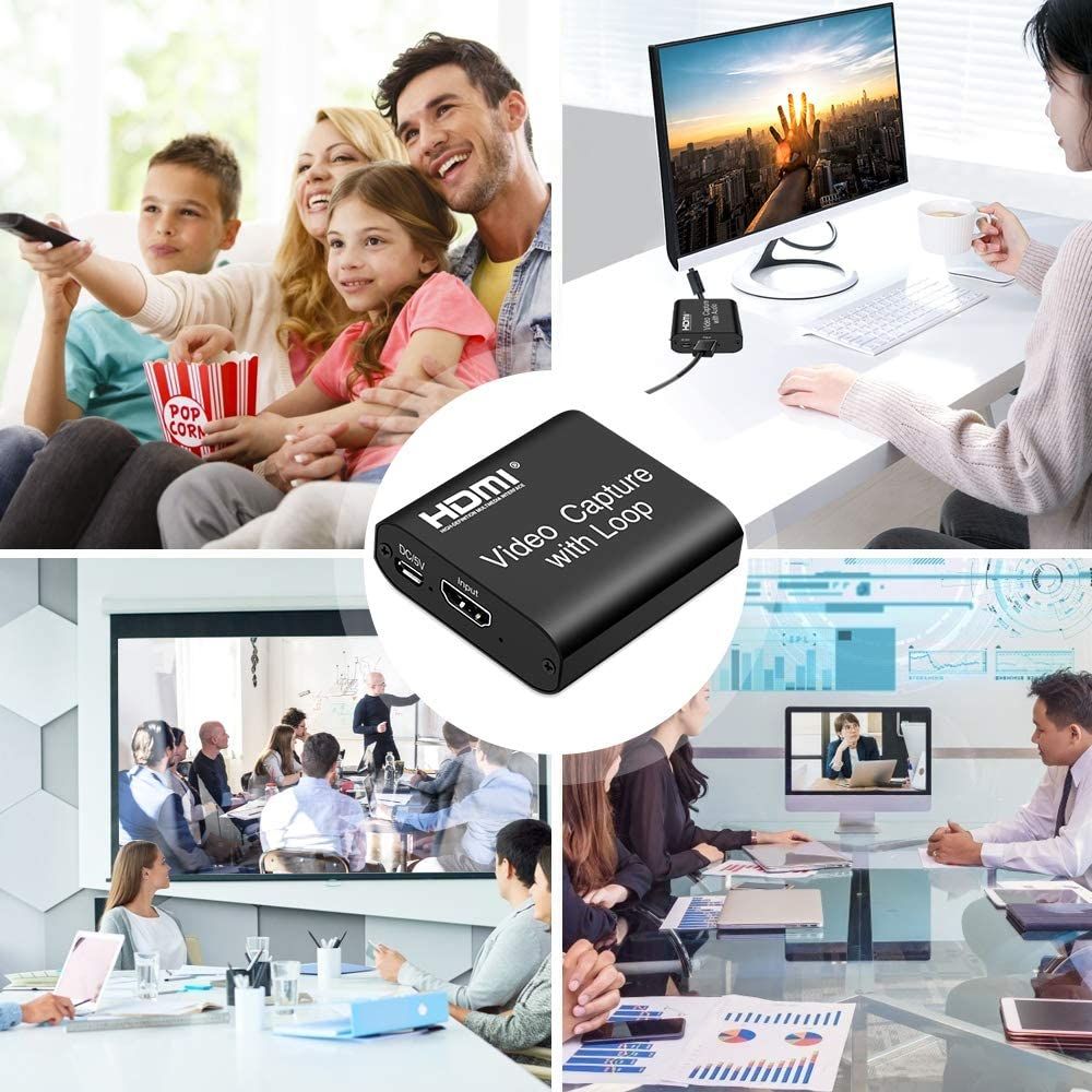 Video HDMI Capture Card With Loop Out, 4K HD 1080P 60FPS