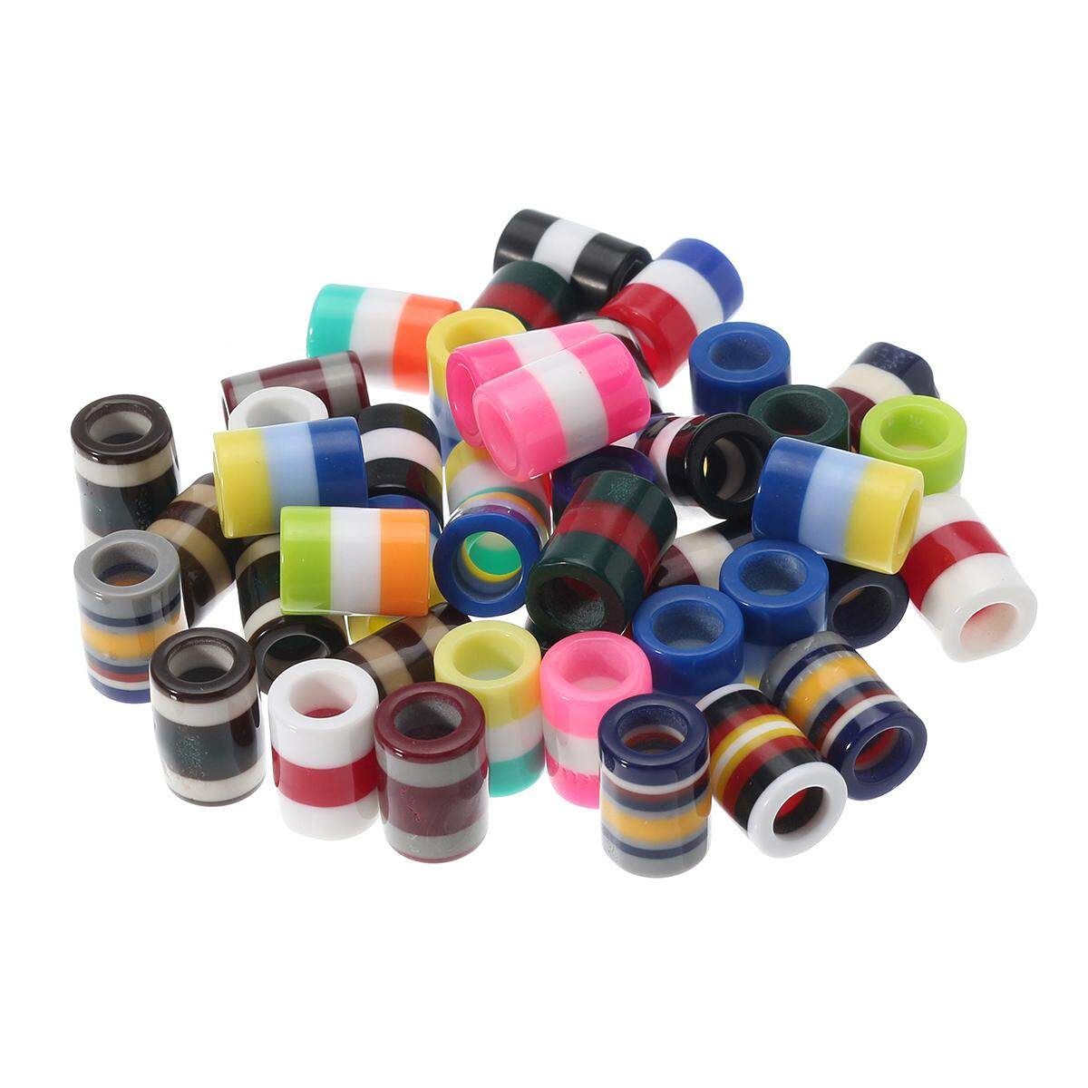 100Pcs Wig Hair Rings Are Attached With African Dreadlocks To Decorate Large Kongzhu Diy Accessories Large Hole Resin Beads