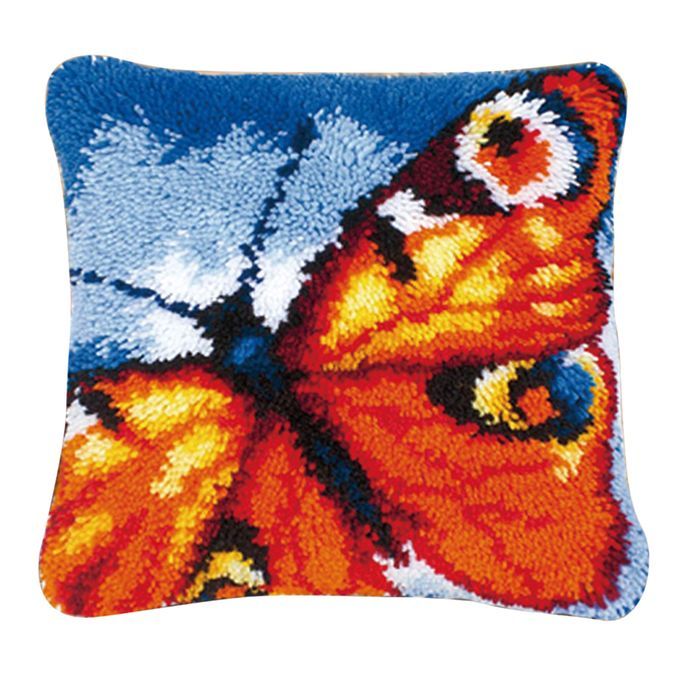 Pillow Cover  Latch Hook Rug Kits  Butterfly  DIY Butterfly