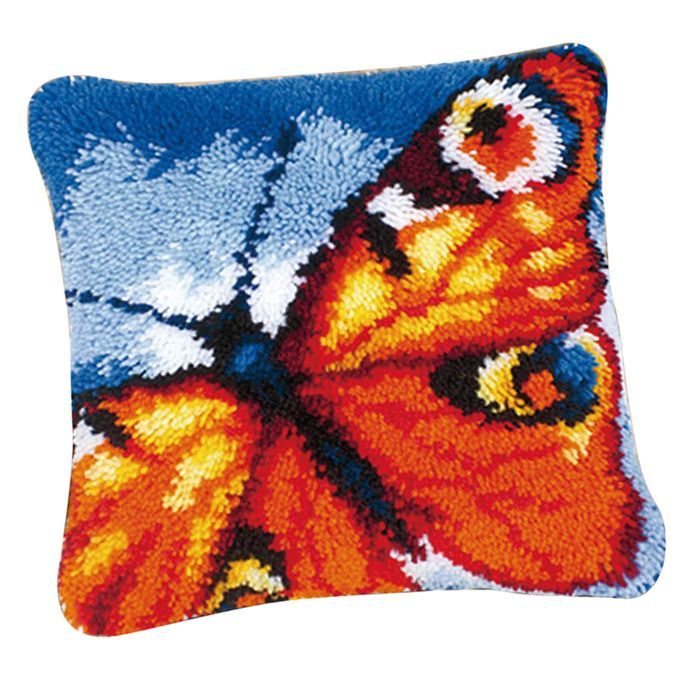 Pillow Cover  Latch Hook Rug Kits  Butterfly  DIY Butterfly