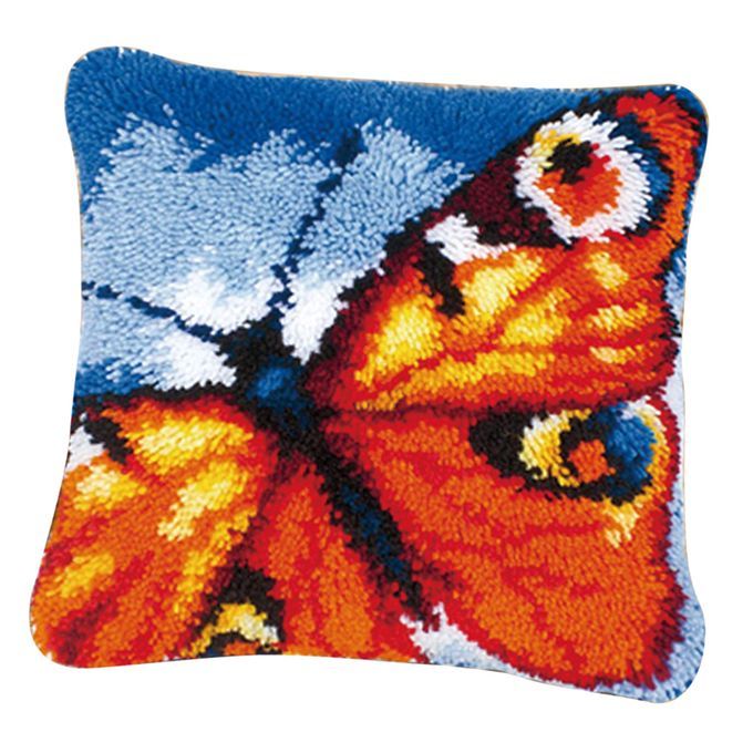 Pillow Cover  Latch Hook Rug Kits  Butterfly  DIY Butterfly