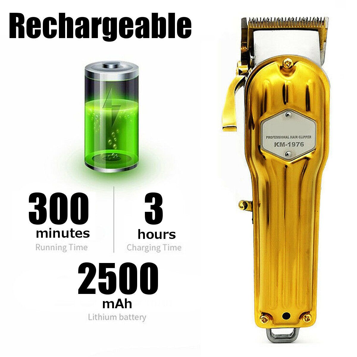 Home Rechargeable Electric Cordless Hair Clipper Trimmer Hair Beard Barber Haircut Machine With 4 Limit Combs