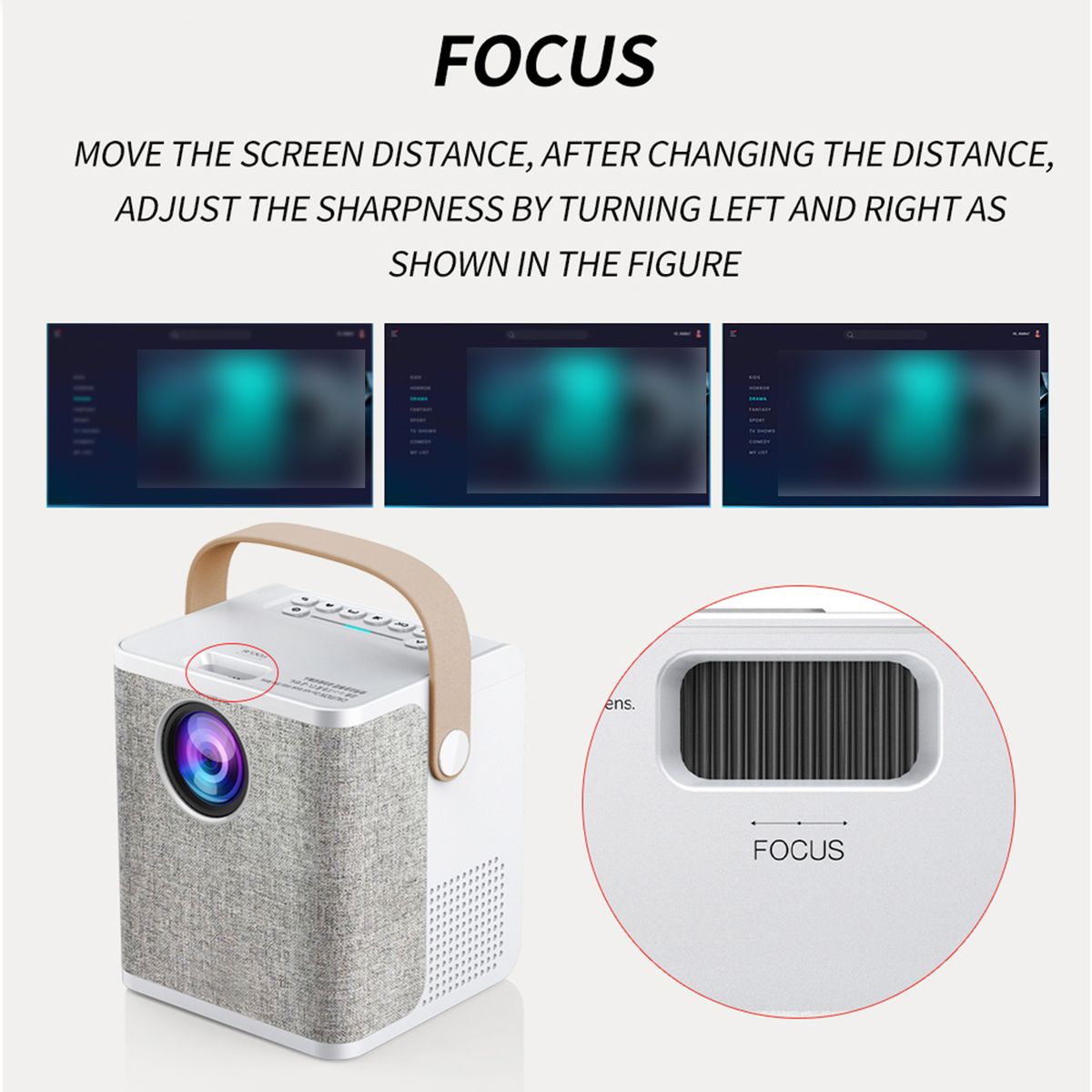 Portable Projector 1280*720P Resolution  Android 7.1 Home Theater Projector