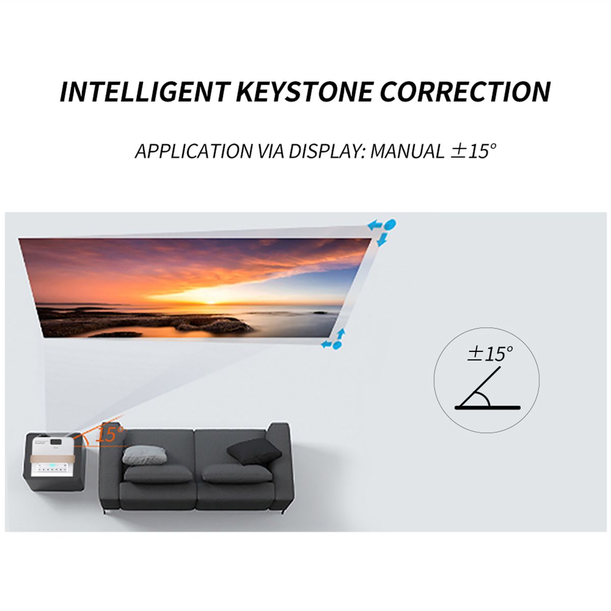 Portable Projector 1280*720P Resolution  Android 7.1 Home Theater Projector