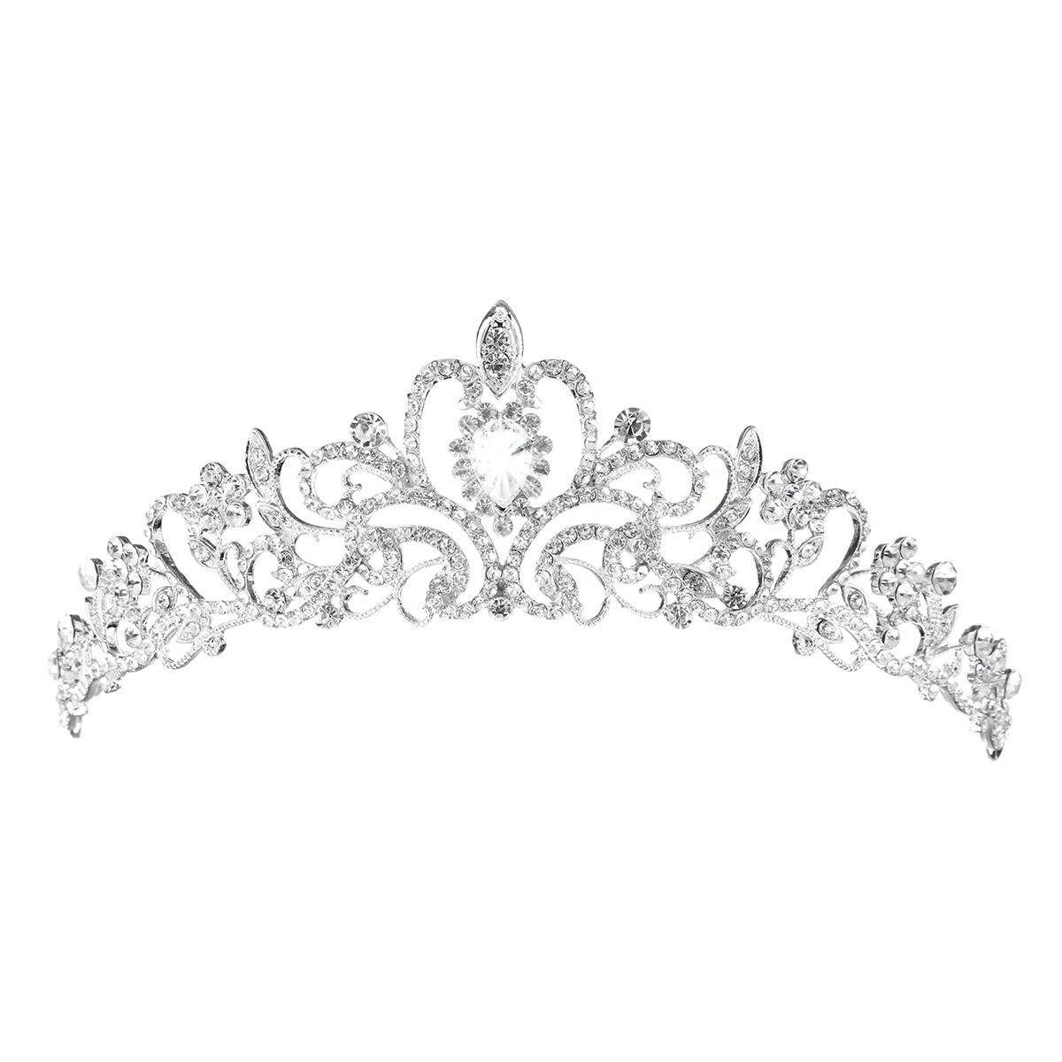 Wedding Princess Tiara Bridal Crown Prom Headpiece Silver/Gold/Rose Gold Silver (silver)