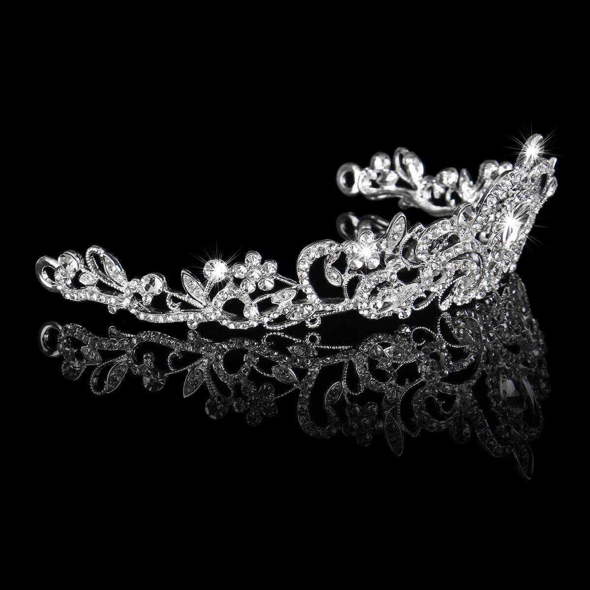 Wedding Princess Tiara Bridal Crown Prom Headpiece Silver/Gold/Rose Gold Silver (silver)