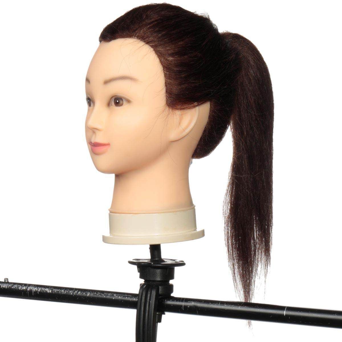 24'' 100% Cosmetology Hair Training Practice Head Hairdressing Mannequin + Braid