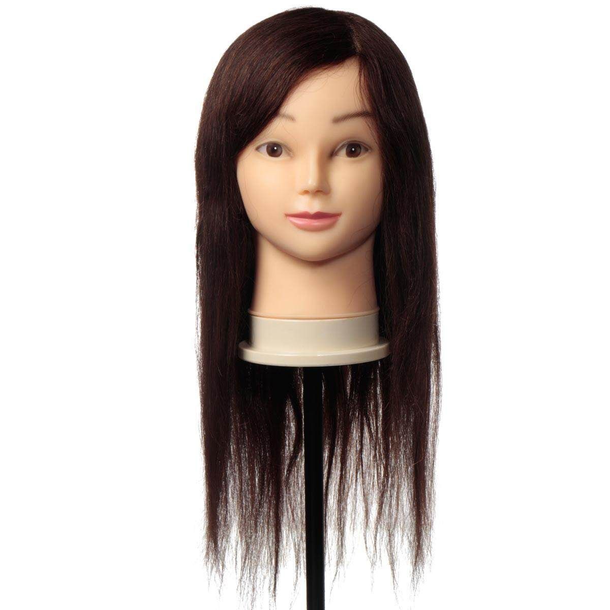 24'' 100% Cosmetology Hair Training Practice Head Hairdressing Mannequin + Braid
