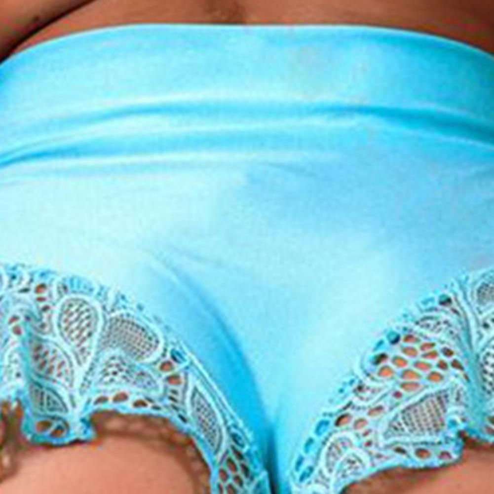 2021 New Summer Skinny Seamless Shorts Plus Size Lace Stitching Soft Breathable