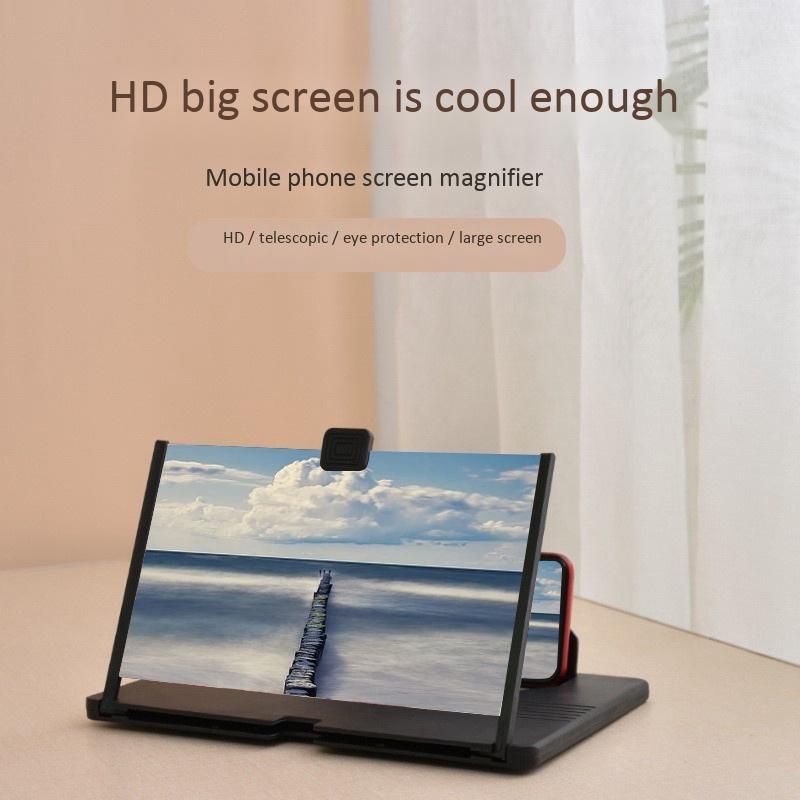 Phone Screen Magnifier 12 Inch 3D HD Video Black Smartphone
