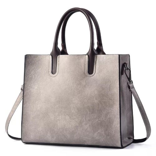 Ladies Leather Handag - Grey