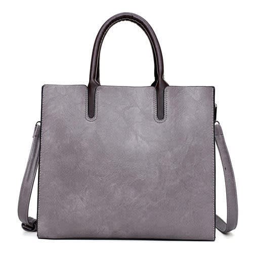 Ladies Leather Handag - Grey