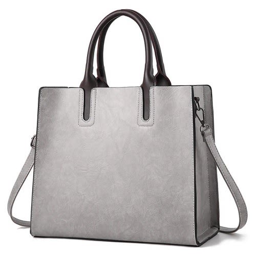 Ladies Leather Handag - Grey