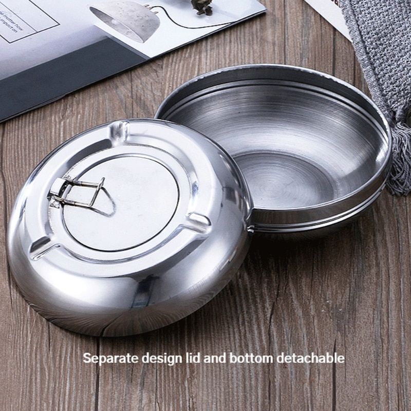Ashtray Stainless Steel Es Tray Patio Tabletop Office Home Bedroom Yard Decoration Gifts Drop Shipping