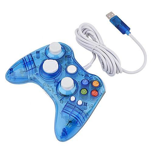 Wireless / USB Wired Transparent Clear Game Controller Gamepad Joystick For XBOX360 / PC