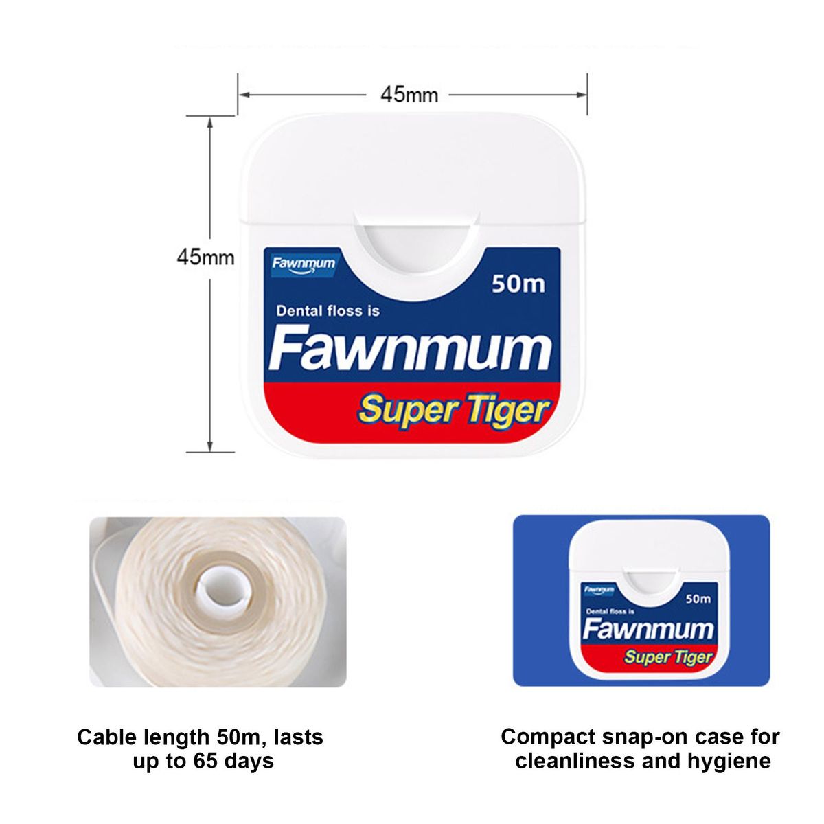 Mint Flavour Roll Floss Floss String with Carrying Case for Adults Kids Woven Tooth