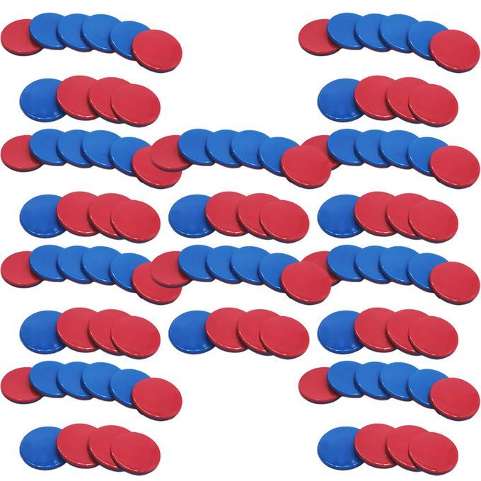100Pcs Learning Counters Counting Chips Early Math Discs Red Blue